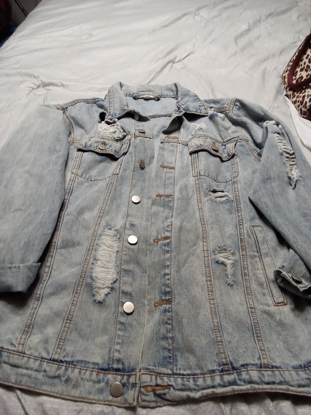 Umgee Light Blue Distressed Jean Jacket